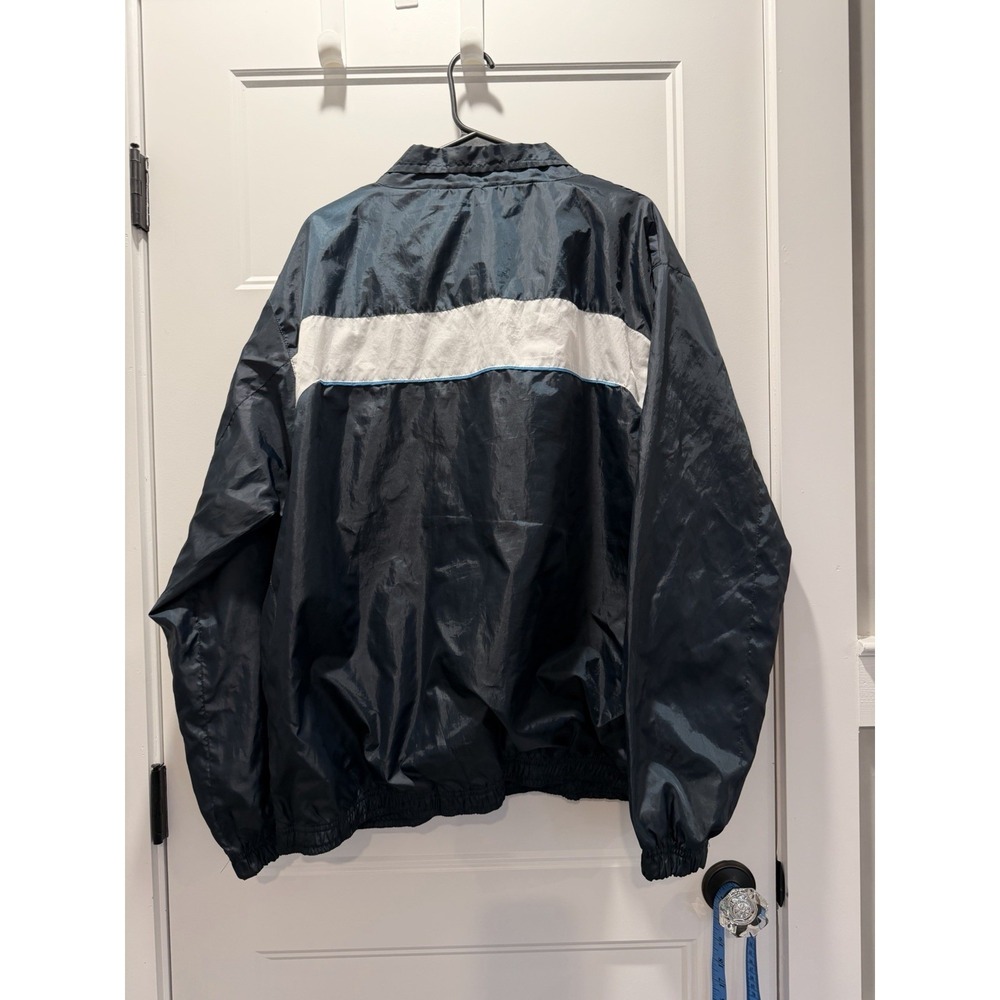 Vintage Wilson Jacket Men's XL Blue Embroidered Full Zip Windbreaker 90s Sporty - Picture 3 of 4